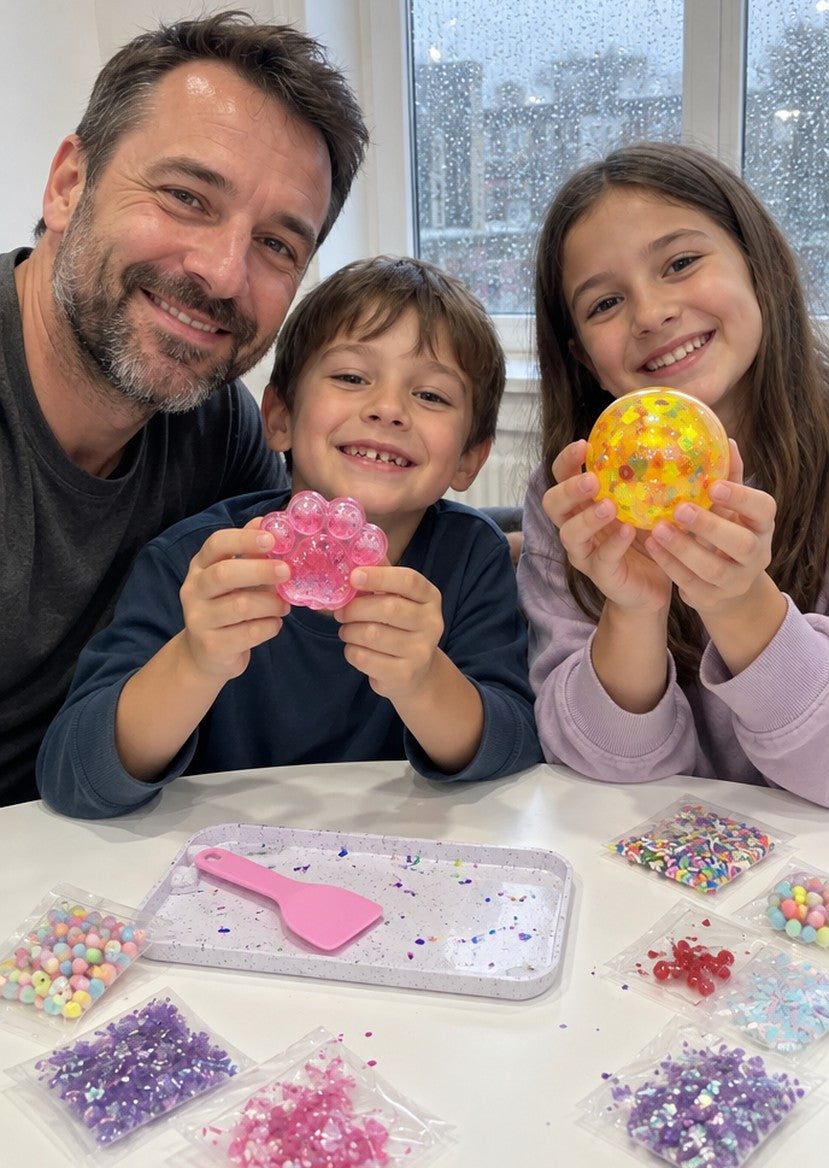 Kevin's kids making squishies